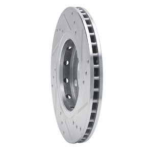 Audi TT Quattro Brake Rotor (1) - Rear Left - R1 Concepts - Drilled & Slotted - Silver - `00-`06